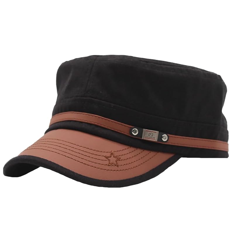 

[White Fang] hat military work cap Soft stylish Fashionable star men s ladies CZ181 (black)