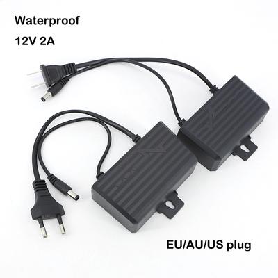 Waterproof AC 100V 240V To DC 12V 2A 2000ma AU US EU Plug Wall Power Supply Adapter Outdoor For CCTV AHD Camera NVR 5.5mm*2.1mm