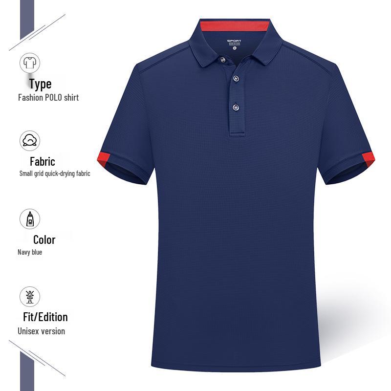 Unisex Custom Logo Quick-Dry Ice Silk Polo T-Shirt for Work & Events – Short Sleeve, Summer Style