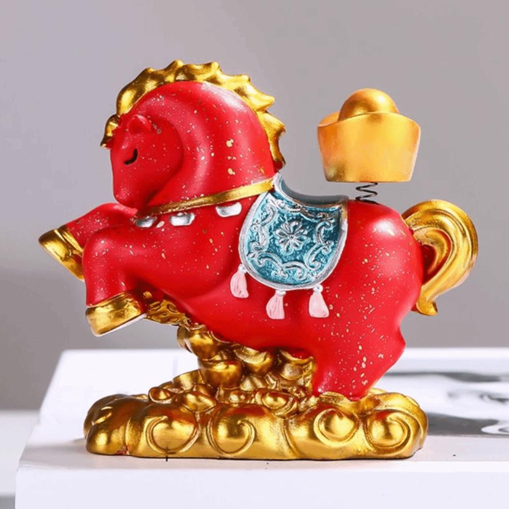 Desktop Ornament New Year Mascot Miniature Resin Zodiac Ornaments Gift Horse Figurine Cabinet