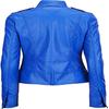 NOORA Women's Real Leather Jacket, Blue Biker Jacket For Winter