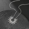 High-End Stainless Steel Sunflower Pendant Necklace - Luxurious Fashion Jewelry for Women