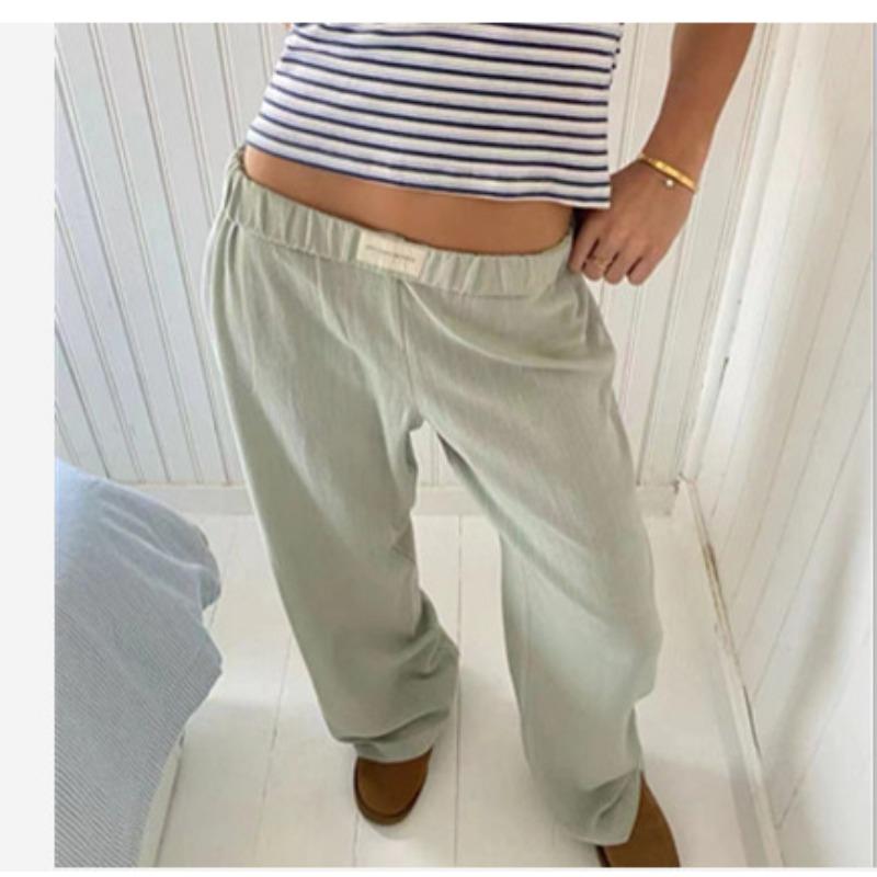 QICED Women's Fashion Casual Solid Color Print Pants & Capris