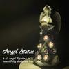 LED Lighted Guardian Angel Figurine with Floral Accents  Battery Operated Angel Statue with Glowing Star, Sympathy & Birthday Gift for Grandma, Aunt &