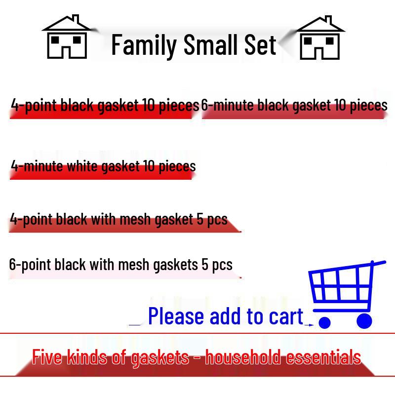 High-temp resistant rubber silicone sealing washer with flat mesh gasket for 4-point water heater and 6-point water meter shower inlet hose.
