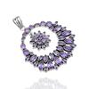 Amethyst Pendant: 925 Sterling Silver Large Round Statement Jewelry