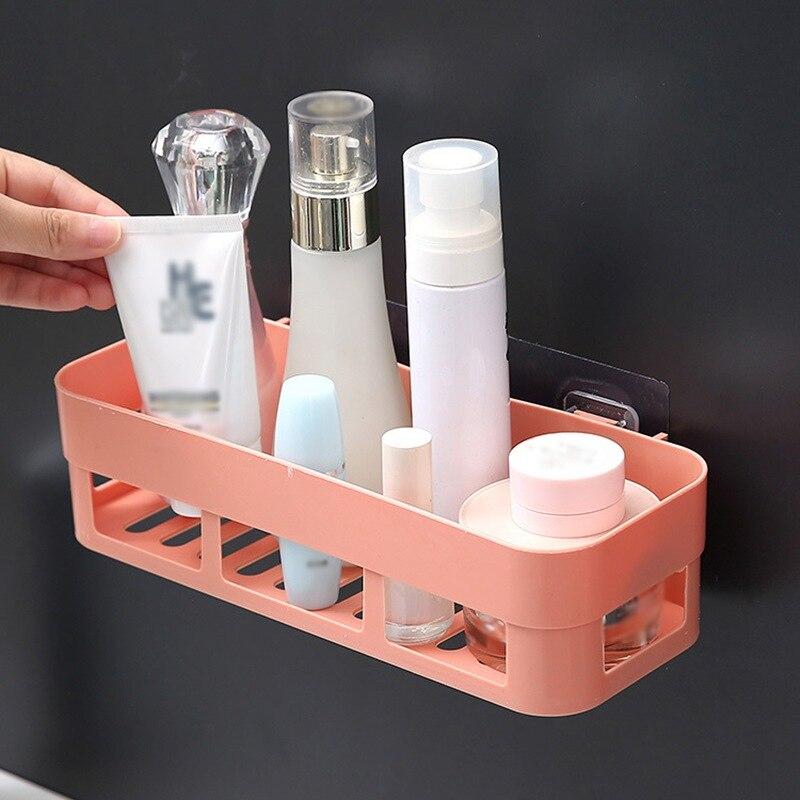 Bathroom Shelf Large Capacity Space Saving Hollow Bottom Wall Mount