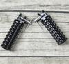 2PCS Retro Vintage Motorcycle Motorcycle Modification Bright Black Plaid Front of the Foot Pedal