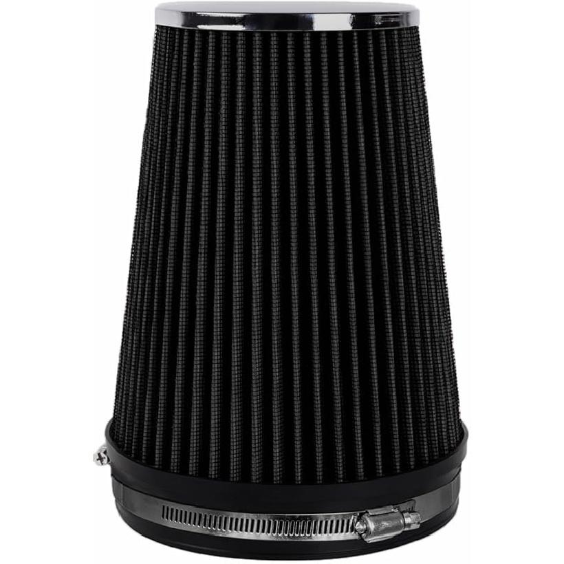 6" Inlet Cold Air Intake Filter Cone Replacement Performance Washable Clamp-On Dry Air Filters Red (6" Tall)