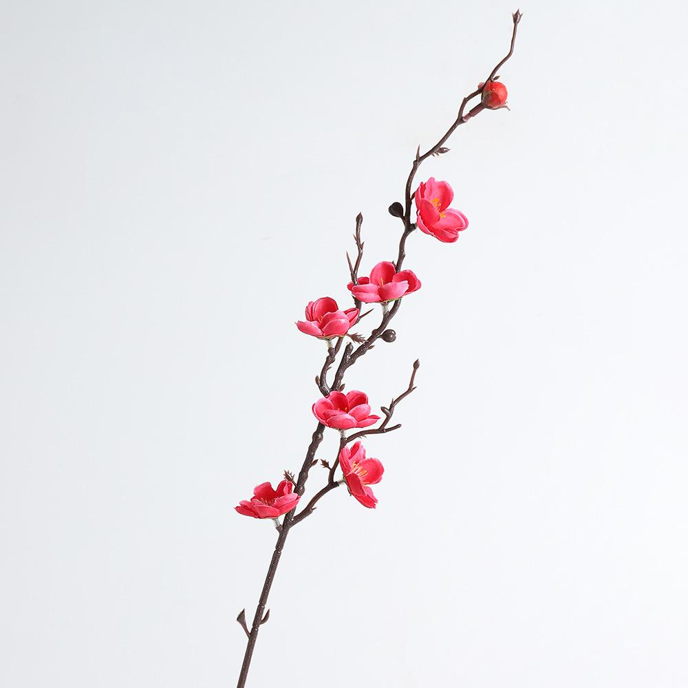 

3/5Pcs Peach Blossom Artificial Flowers Bouquet 39CM Fake Flower for Home Room Decor Wedding Decoration Vase Ornament Accessory 3Pcs рожевий червоний колір