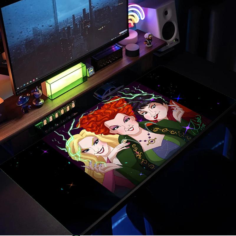 Witch Sisters In The Moonlight Mouse Pad, Rubber Base, Mouse Pad for Gamers and Office Use, Gaming Desk , Easy To Clean Mat Christmas fan gifts