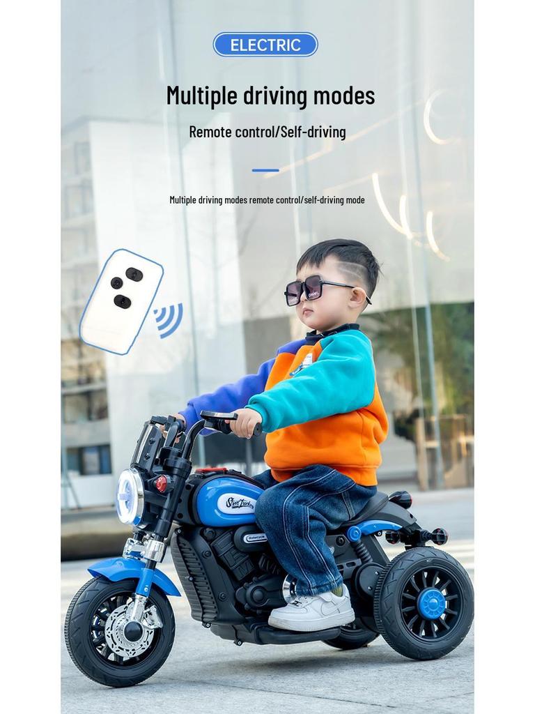 Kids' Electric Tricycle: Remote Control Ride-On Motorcycle