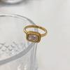 Rectangle  cz stone rings stainless steel rings for women minimalist simple dainty jewelry tarnish free jewelry waterproof