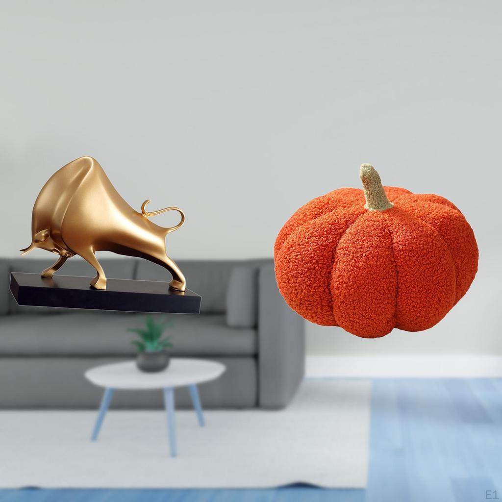 Abstract Ox Pumpkin Sculpture Decorative Tabletop Statue for Living Room Bedroom Sofa Bed Entrance