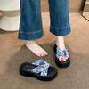 National Style Cool Slippers Female Summer Wear 2025 New Fairy Style with Skirt Thick-bottomed Beach Slippers Fashion One-word Drag
