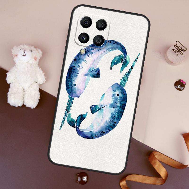 Cute Sea Narwhal Quotes Case For Samsung Galaxy M13 M54 M34 M14 M56 M36 M16 M31 M11 M53 M12 M32 M52 M35 M55 M15 M06