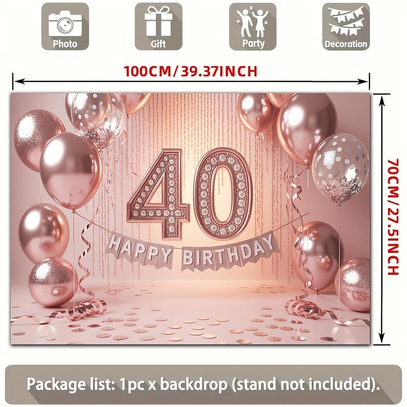 Piano 2D - Banner Decorativo in Poliestere Oro Rosa per 40° Anniversario
