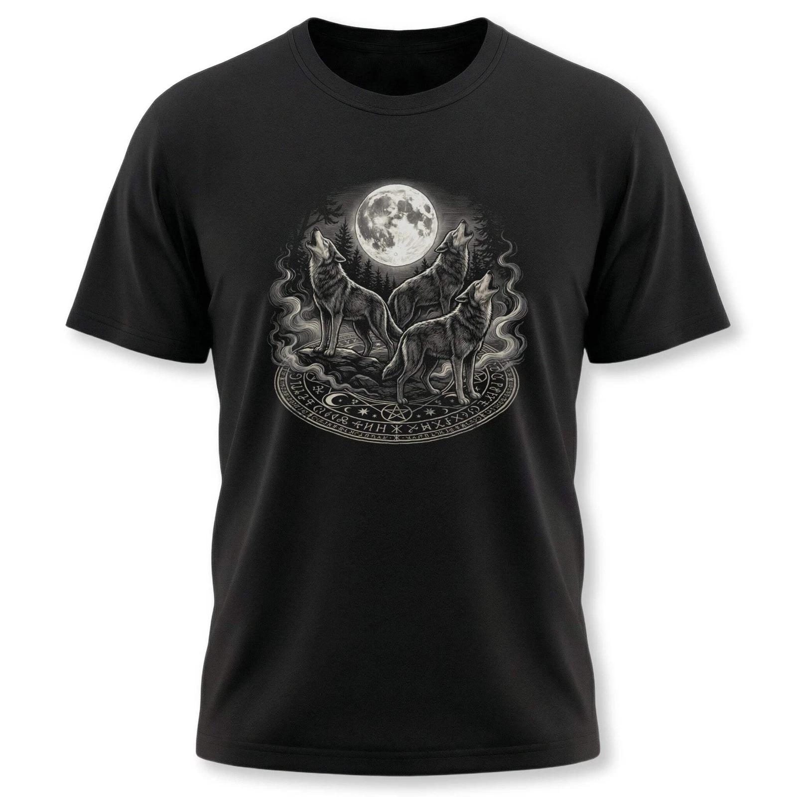 Wolf Moon Wilderness Spirit Tee - Howling Wolves Graphic S
