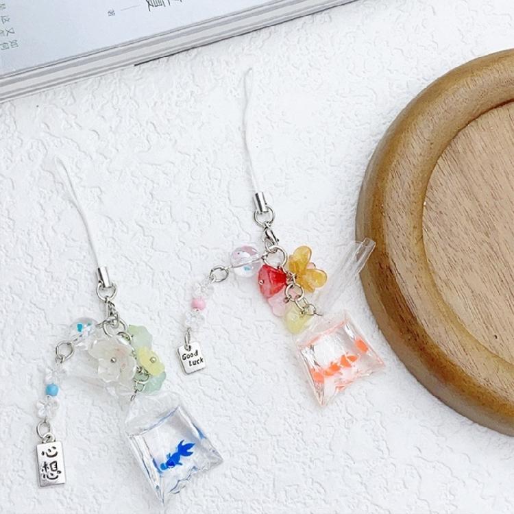 Fashion Small Fish Flowers Hangings Pendant Sweet Phone Strap Bag Decoration Portable Hangings Lanyard for Girls Women