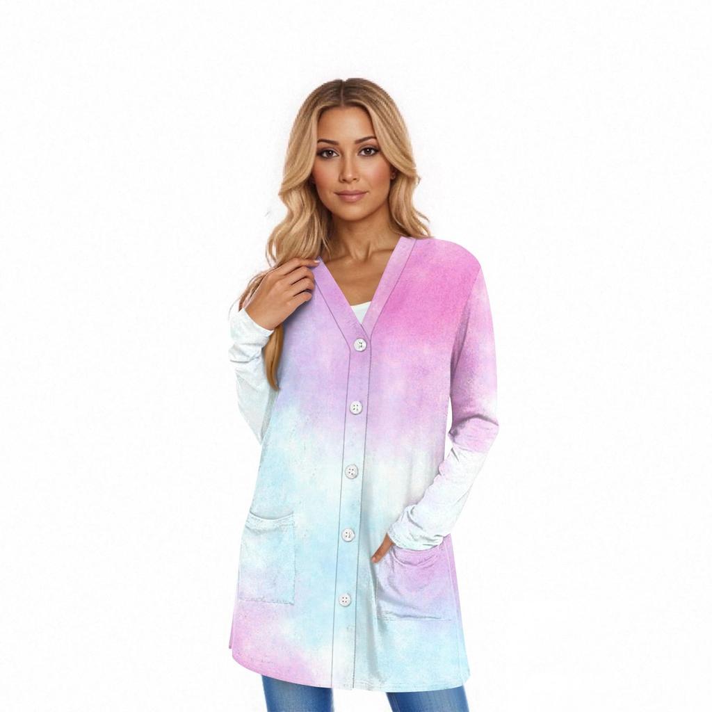 Women's Long Sleeve Cardigan Casual Jacket With Pockets Top