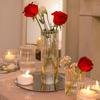 Glass Cylinder Vases Clear Ribbed Bud Vases for Centerpieces Weeding Decoration, 4 inch 6 Inch 10 Inch Tall Clear Flower Vases