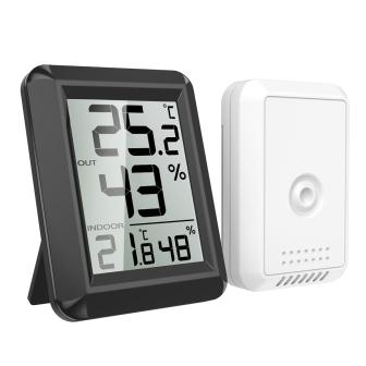 ORIA Digital Thermometer LCD Indoor Outdoor Thermometer Temperature Wireless Temperature Sensor Thermometer for Home Office Room чёрный