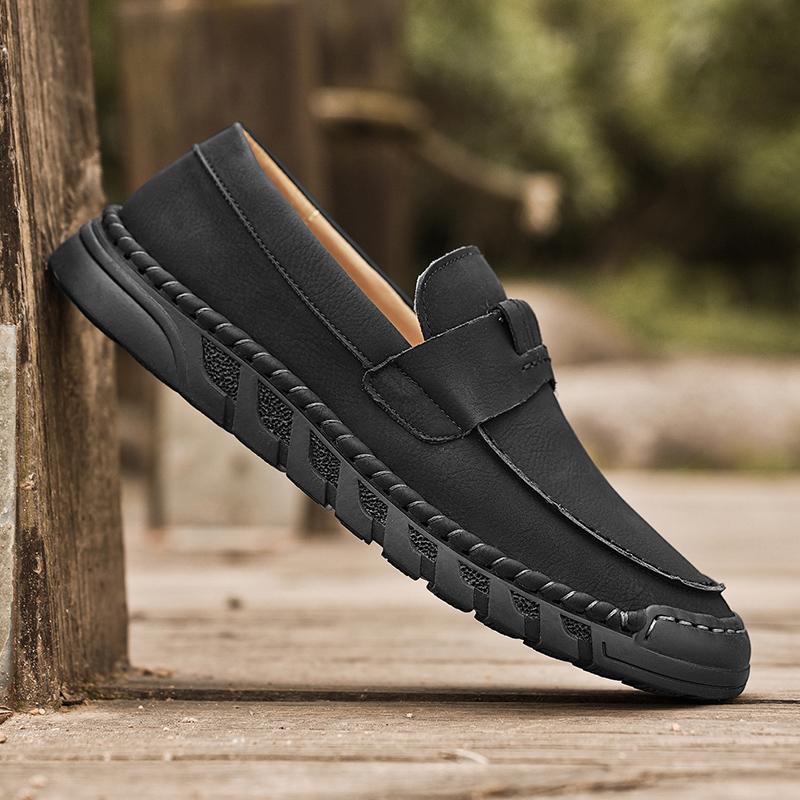 38-46 Handgefertigte Leder Herrenschuhe Lässige Spaltleder Schuhe Herren Slipper Komfortable Laufschuhe Fahrschuhe Mokassins Herren Flache Schuhe