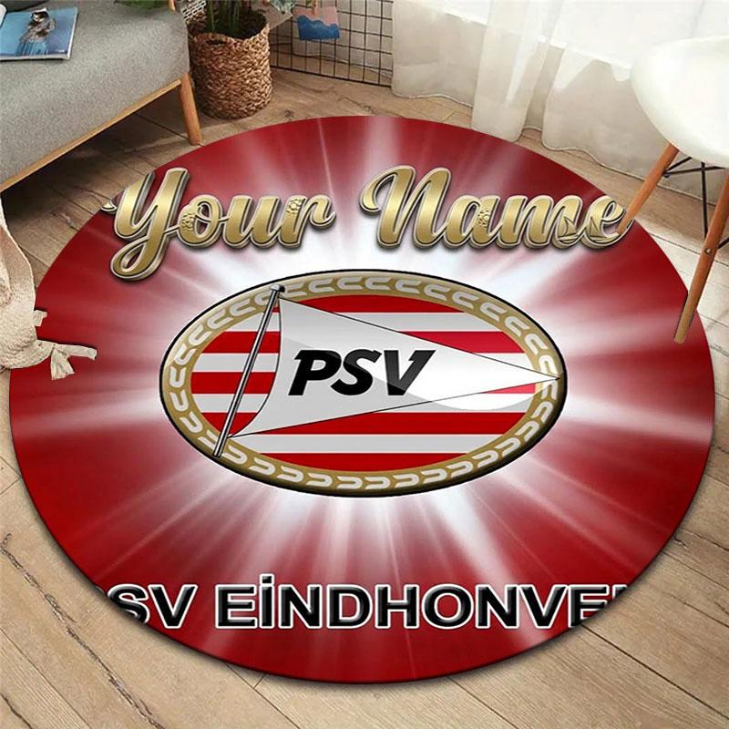 Philips Sport Vereniging Custom Name Round Area Rug,Carpet Rug for Living Room Bedroom Sofa Playroom Decor,Non-slip Floor Mat