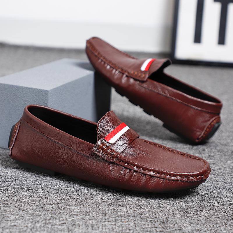 Fashion Korean Version Leather Flats Casual Shoes Fashion Business Loafers Men Formal Shoe Designer Moccasins Lightweight Driving Shoes