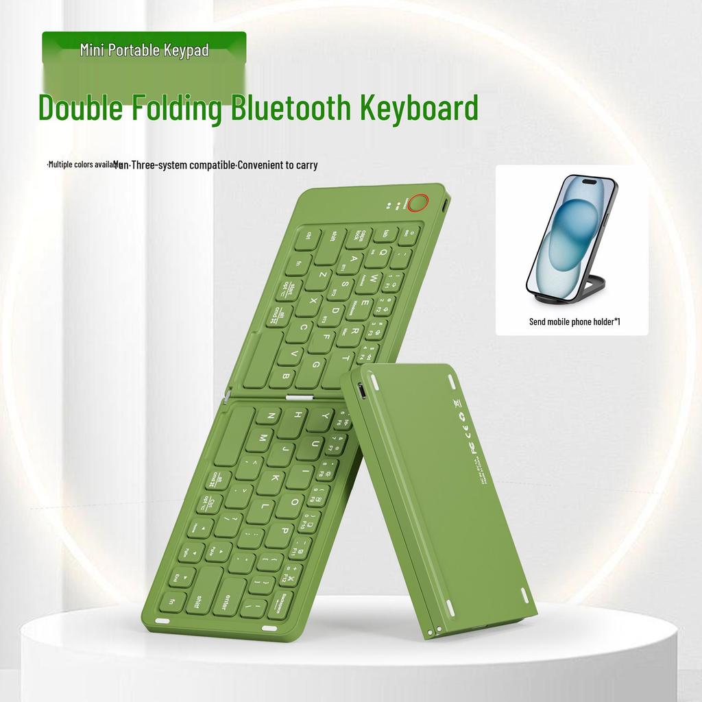 Macaron Color Foldable Bluetooth Keyboard with Phone Stand for Mobile and Tablet.