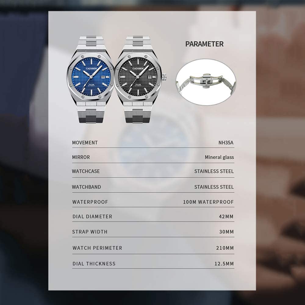 Made in MIYOTA8215 Royal German Retro Water Resistant to 10 Case Waterproof Hexagon Dress Stainless Steel Sapphire Coming of Age Present C8193