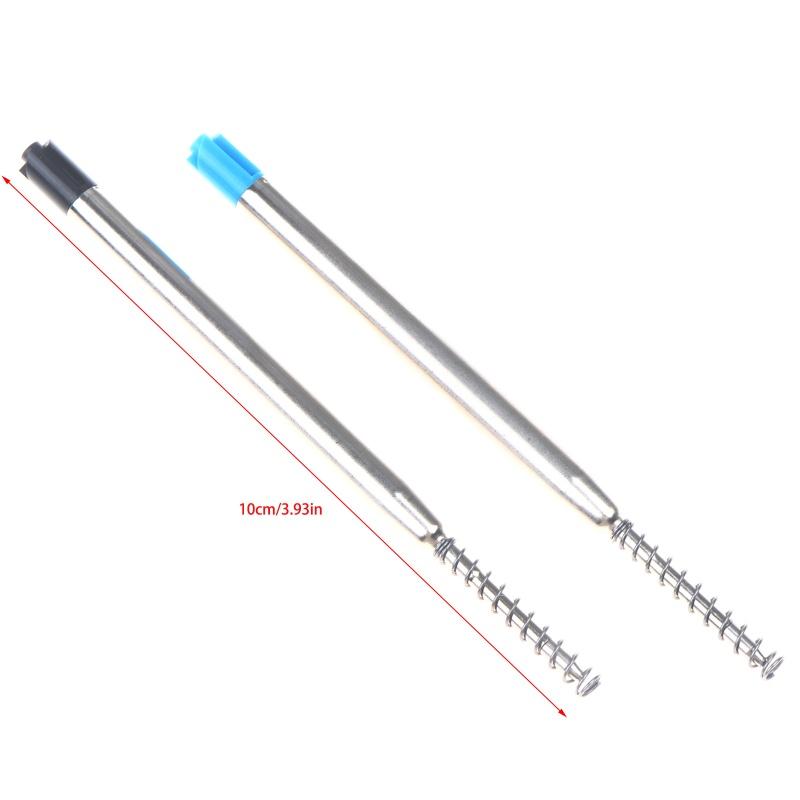 New 10pcs G2 Ballpoint Pen Refills 1mm Medium Point With Spring Universal Metal Steel Pipe Black/Blue Replacement Refills