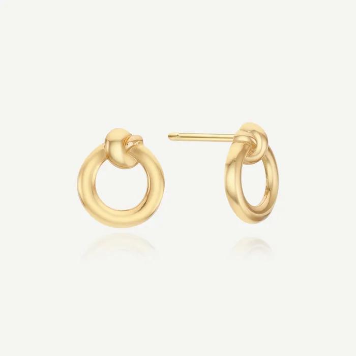 14k Round Twisted Stud Earrings