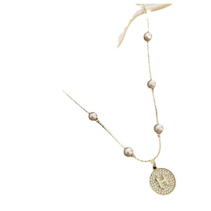 Women's 2024 Luxury H Pendant Pearl Tassel Necklace