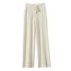 Autumn/Winter Women's High Waist Knitted Wide-Leg Pants - Solid Color, Korean Style