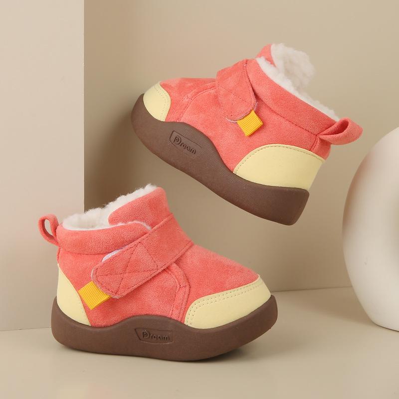 Velvet-Lined Winter Snow Boots for Infants, Soft Sole Non-Slip Shoes for Ages 1-4