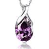 Zhenrong Synthetic Brazilian Amethyst Teardrop Pendant - Angel's Tears White Copper Jewelry