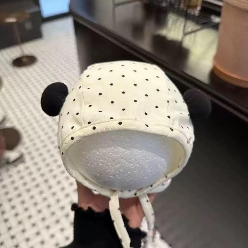 

Infant & Toddler Korean-Style Cotton Tie-Up Hat with Ear Protection - Perfect for Spring & Autumn 39-48cm