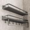 Bathroom Wall Mount Aluminum Storage Shelf With Removable Design For Toilet And Vanity Use