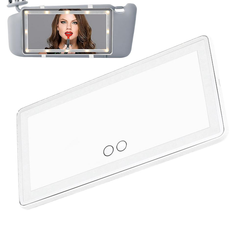 

Перезаряжаемое автомобильное зеркало для макияжа с подсветкой, регулируемое зеркало для макияжа на солнцезащитный козырек, удобные автомобильные аксессуары, автомобильное косметическое зеркало белый