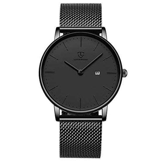BEN NEVIS wristwatch mens simple stylish thin casual date display waterproof analog quartz watch mesh band black