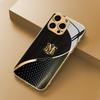 Elegant Gold Initial M Phone Cover fashion phone cases For iphone 17 case Glass Phone Case for iPhone 17 16 15 14 13 pm Pro Plus