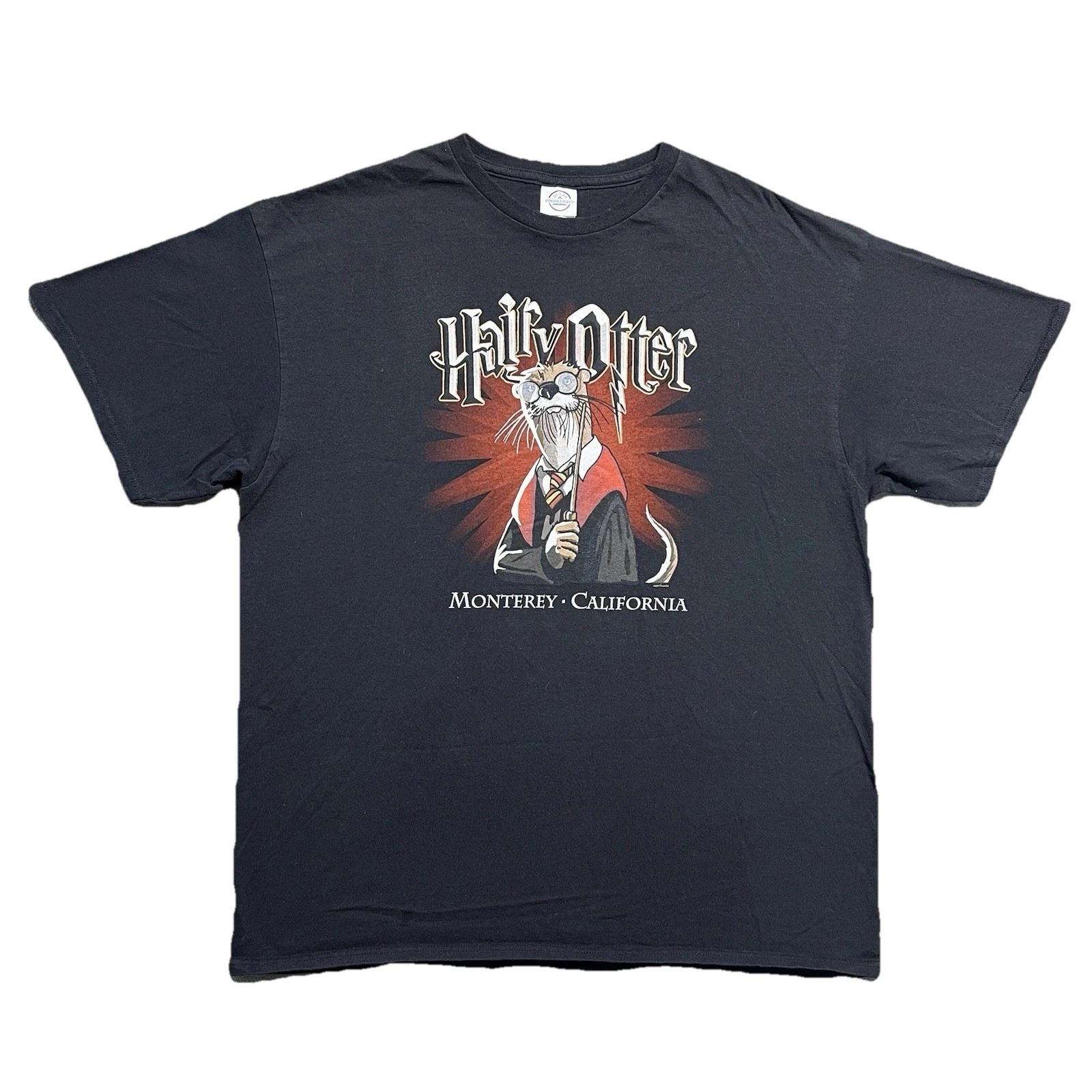 Y2K Harry Potter Parody T Shirt XL Black Hairy Otter Funny Souvenir Wildlife Tee M