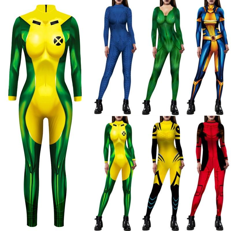Mystique Women Xmen Catsuit Jumpsuit 3d Printed Halloween Party Costume Cosplay