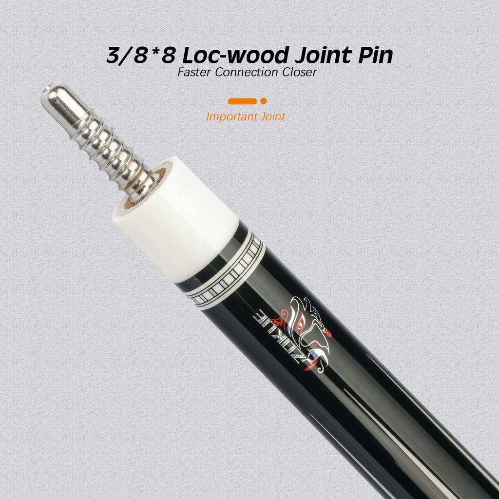 KONLLEN Pool-Queue, 147 cm, Billardqueue, Queueköpfe 10,5 mm, 11,5 mm, 12,5 mm, XTC-Ferrule, Verlängerung, Queuetasche