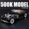 1/18 Mercedes-Benz 500K 1936 Alloy Die Cast Toy Car Model Sound and Light Children's Toy Collectibles Birthday gift