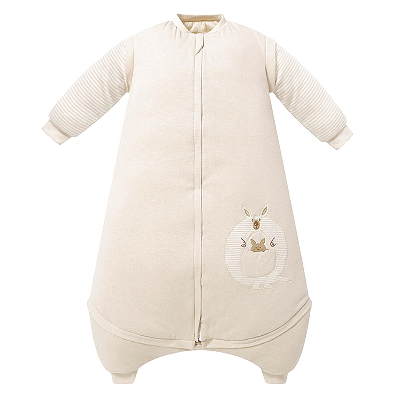 

[MOMSMENU] Baby Sleeping Bag, 100% Organic Cotton, Soft, Keeps You Warm While Sleeping, Long Sleeves, Autumn/Winter, Ages 18-36 Months