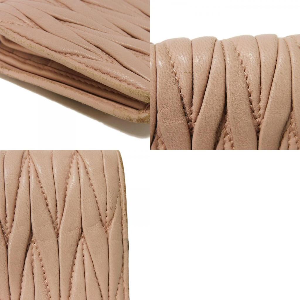 Used Matelasse Compact Wallet 12166 5MV204 2BSQ F0615 7941 with MIU Crystal Pearl Orchid from Japan AUTHENTIC