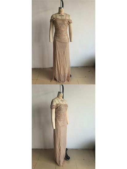 Europäisches & Amerikanisches One-Shoulder Pailletten-Schlitzkleid - Damen Freizeit Party Mode