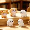 Small Decorative Figurines 2Pcs Mini Dog Figurines, Cute Resin Puppy Miniature Animal Figures, Car Dashboard Decorations Ornaments for Micro